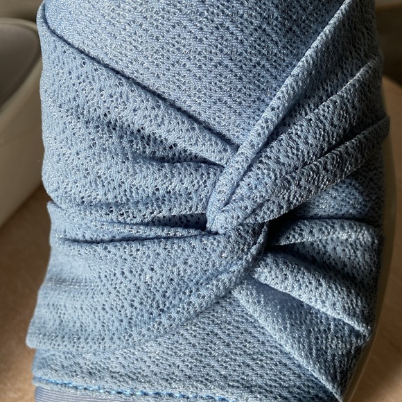 Bzees Smile II Slip-On Washable Knotted Twist Wedge Sandal, Dusty Blue, … - Picture 4 of 11